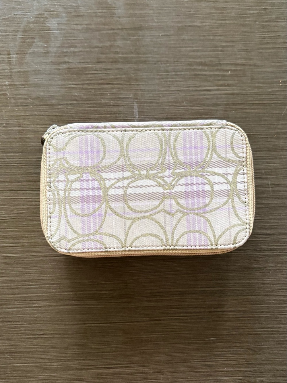 COACH Lavender Madras Plaid Jewelry Box, NWT - Picture 2 of 12